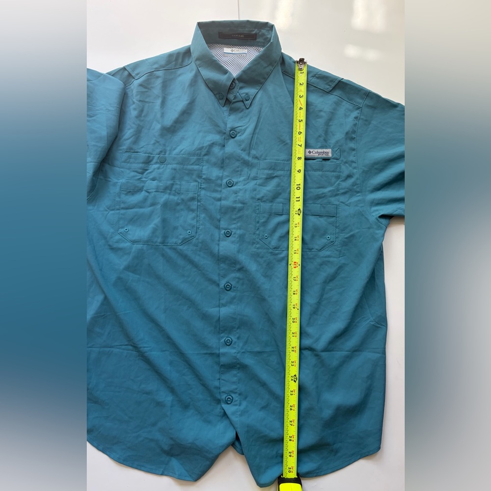 Columbia PFG Tamiami II Fishing Shirt Blue Men’s Large Vented Short Sleeve